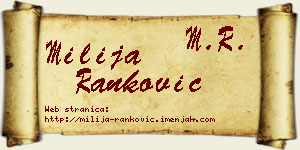 Milija Ranković vizit kartica